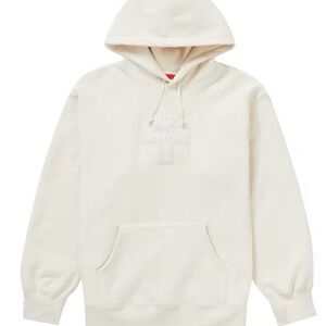 Supreme Cross Box Logo in Off-White / Natural Hoodie